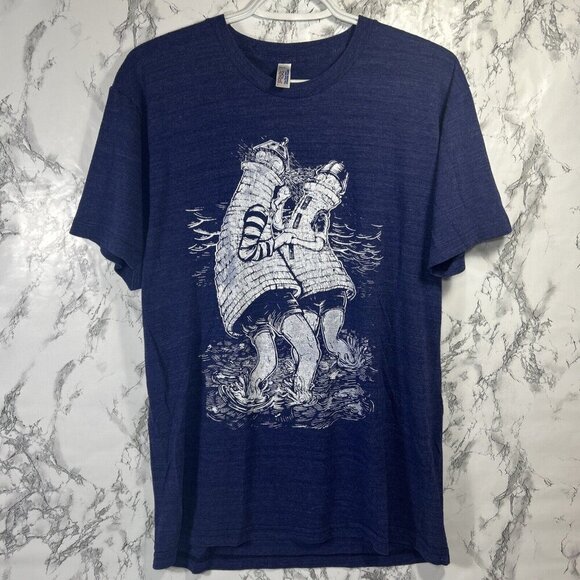 American Apparel Other - vtg y2k AMERICAN APPAREL 50/25/25 rayon blend Dancing Lighthouse track tshirt L
